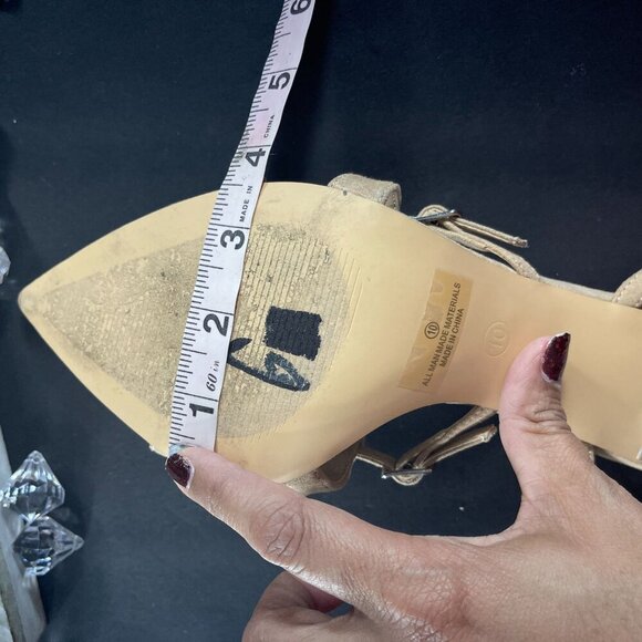 Olivia Ferguson Suede Stiletto Shoe Ankle Wrap Clear High Heel Open Toe Sandal - Picture 12 of 16